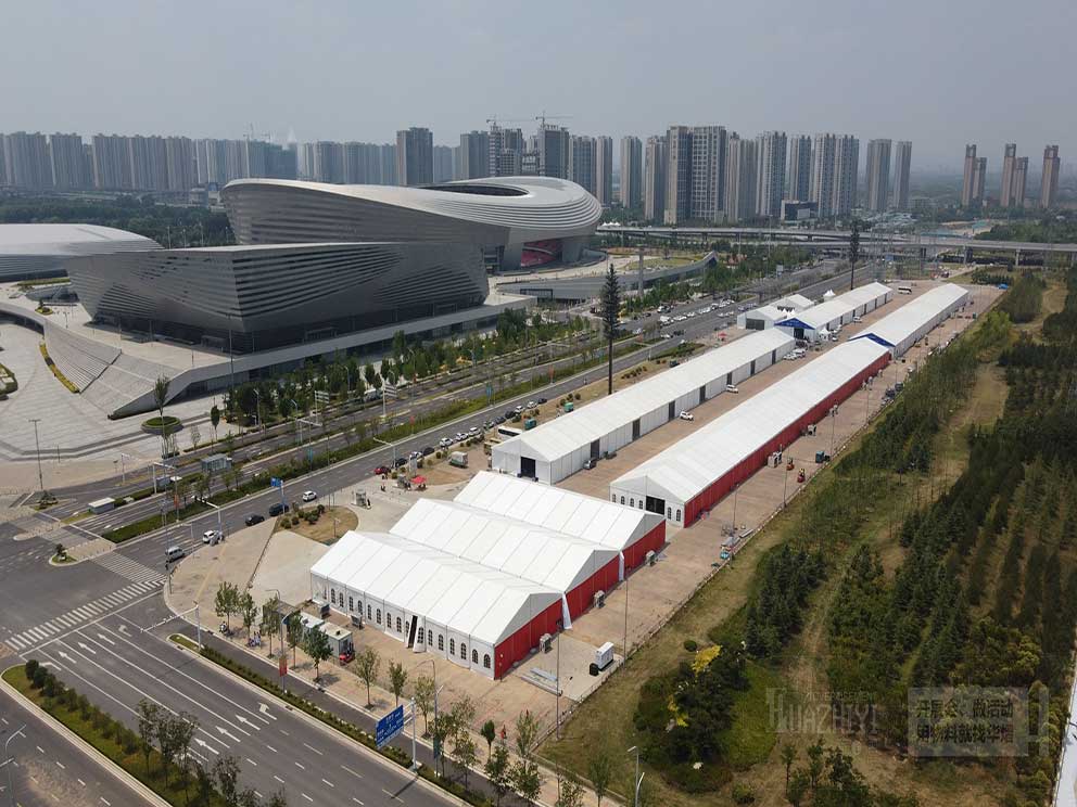 篷房租賃公司搭建奧體萬平白色篷房