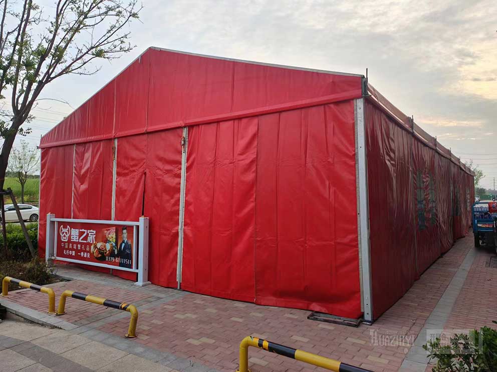 洛陽篷房租賃交房現(xiàn)場—紅色慶典篷房
